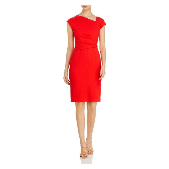 NARCISO RODRIGUEZ Womens Orange Lined Cap Sleeve Above The Knee Sheath Dress 38 - Picture 1 of 1